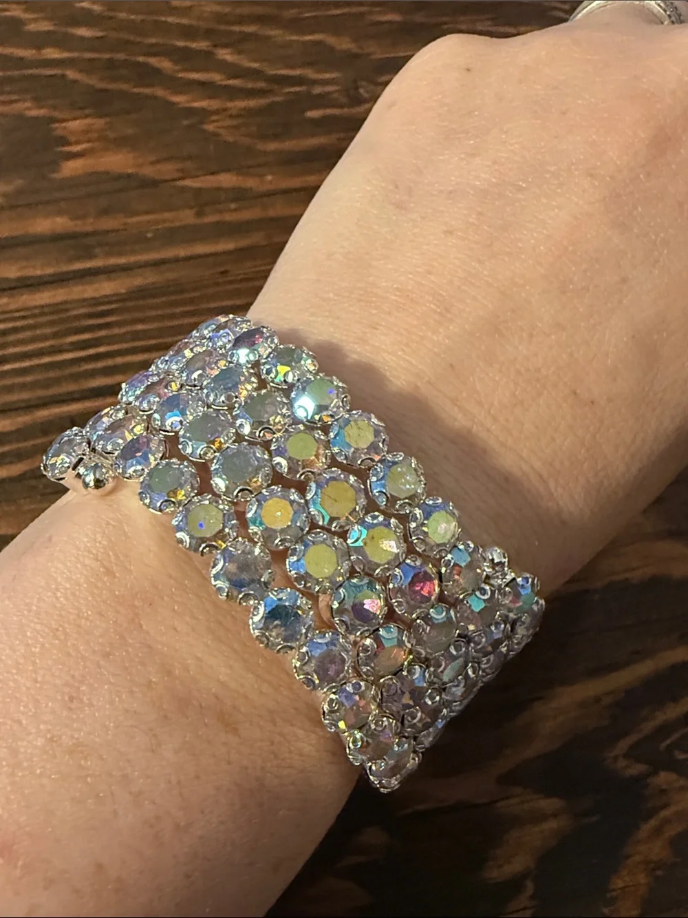 Sparkly Rhinestone Bracelet Bangle Cuff Glamorous Statement Jewelry